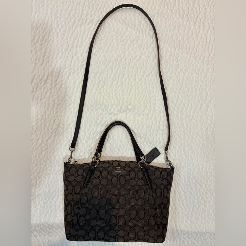 COACH Small Kelsey Satchel Signature Canvas Detachable Crossbody Strap GUC π©Άπ€©π€ - Picture 3 of 14